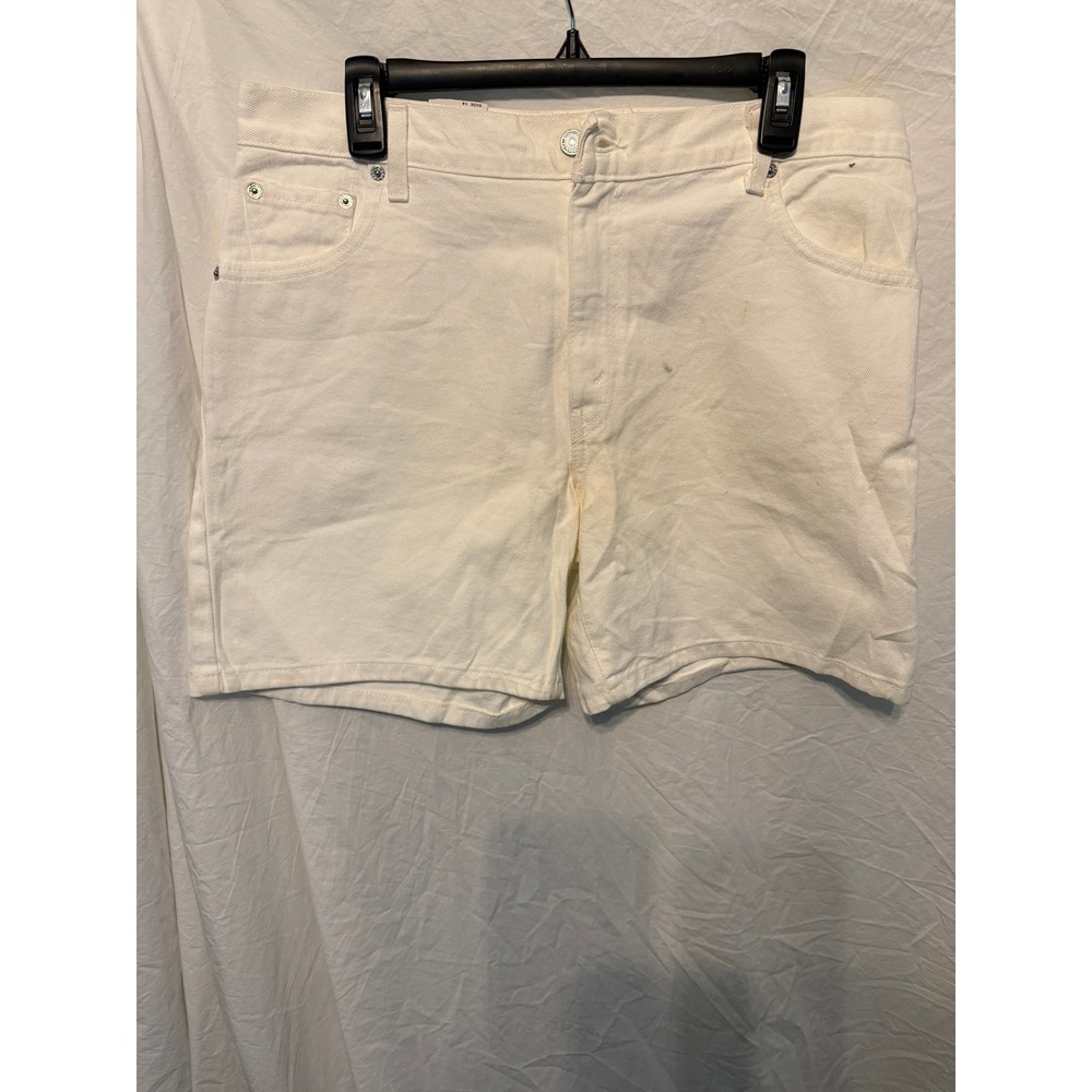 Levis White Denim Shorts Womens 14 High Rise Cotton Jean Shorts NWT 369514066
